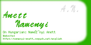 anett namenyi business card